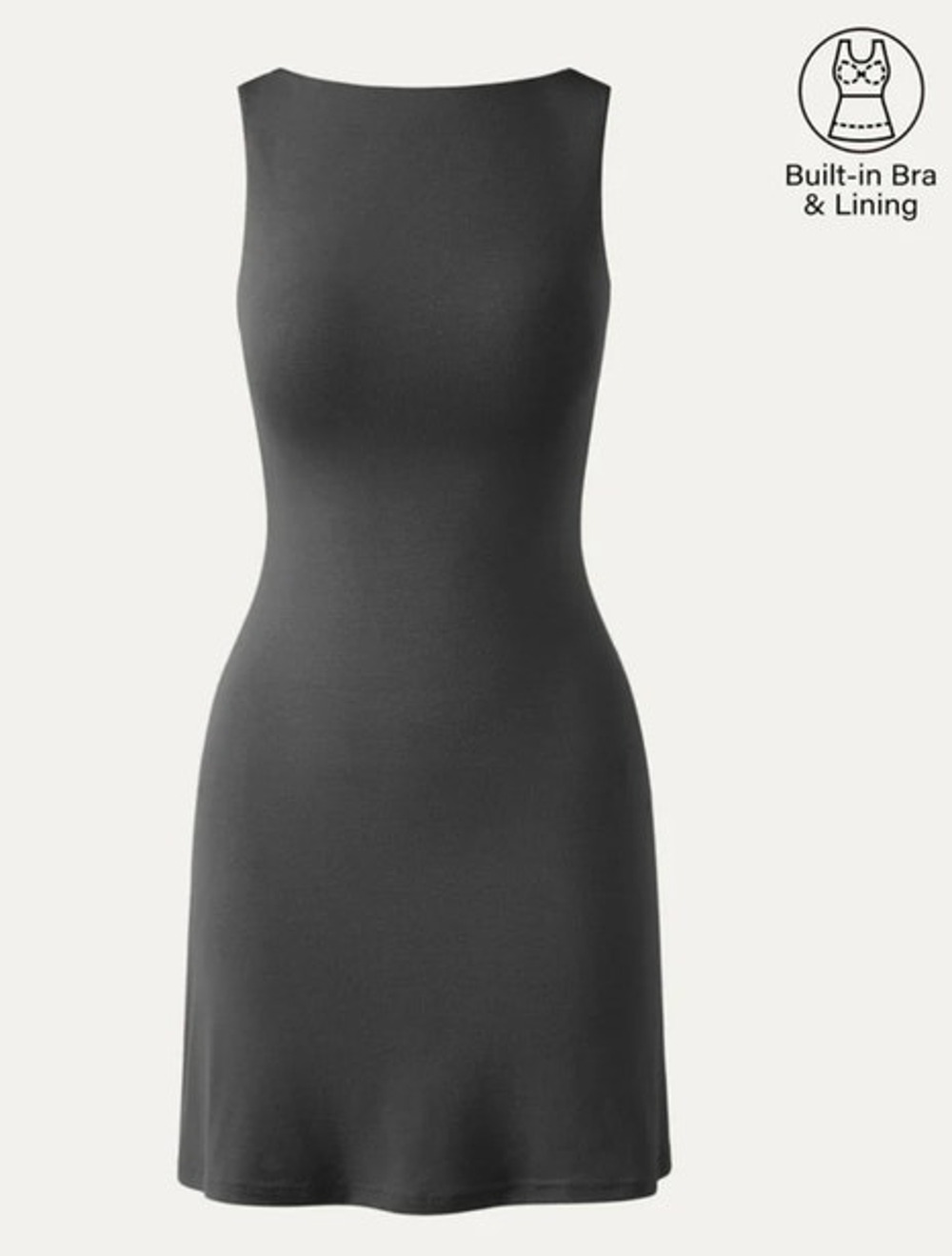 OGL Dress Size M NEW Eco-SkinKiss Cooling Open Back Bandless Bra Mini Charcoal